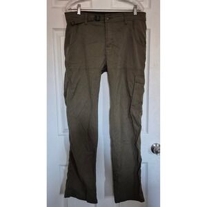 prAna Men's Olive Cargo Pants Size 33x32 Outdoor Adventure Hiking Travel